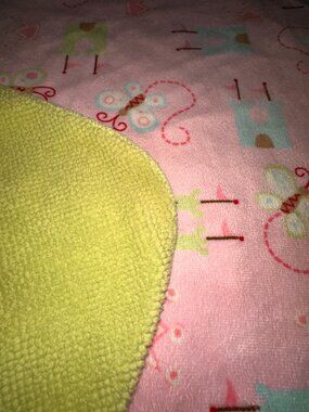 Just Born Pink Princess Baby Blanket Castles Butterflies Crowns Green Sherpa